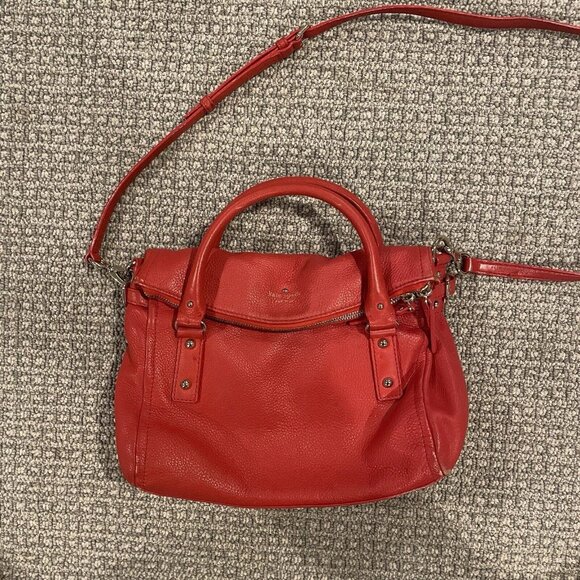 kate spade Handbags - Kate Spade Cobble Hill Leslie Cherry Red Pebble Leather CrossBody Hand Bag Purse